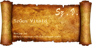 Szűcs Vitold névjegykártya